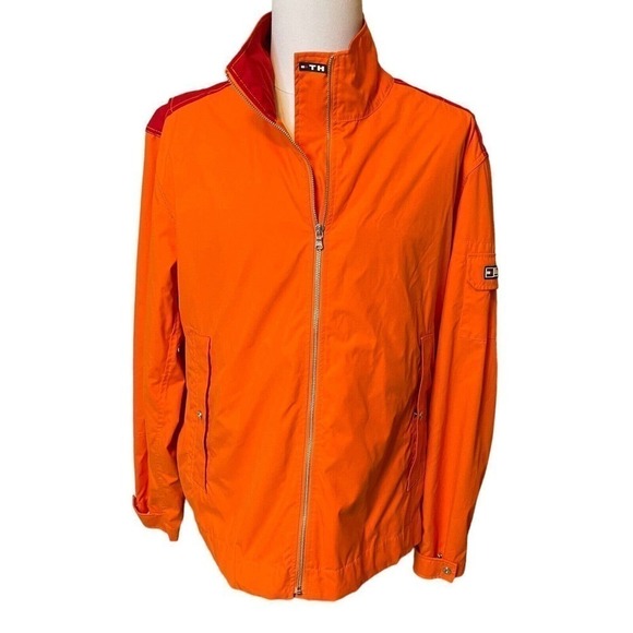 Tommy Hilfiger Other - 80s RARE Tommy Hilfiger Colorblock Jacket Vintage Retro Men’s XL Orange Red
